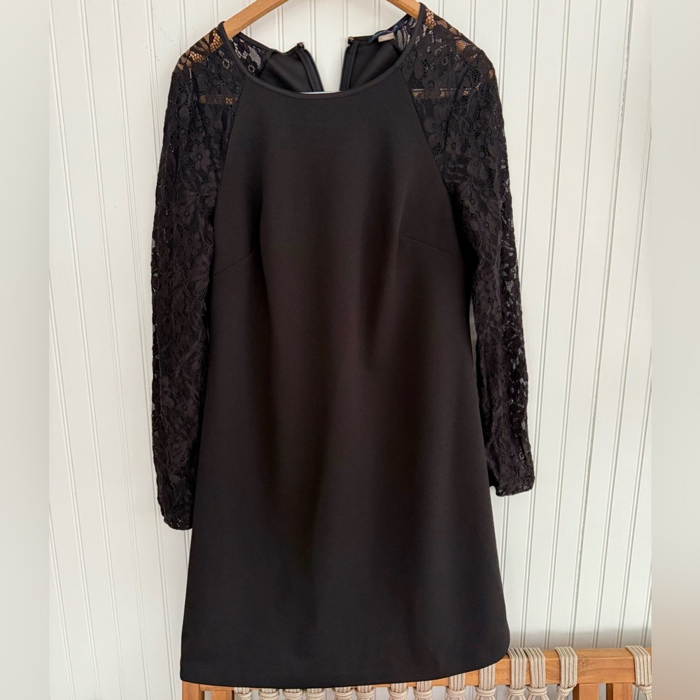 Tommy Hilfiger Black Lace Sleeve Long Sleeve Dress